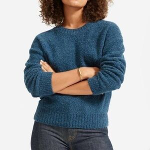 Everlane Blue Wool-Blend Chunky Teddy Cropped Sweater Size Small